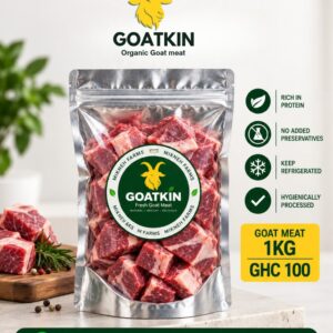 Goatkin goat meat 1 kg pack, 100 Ghana cedis