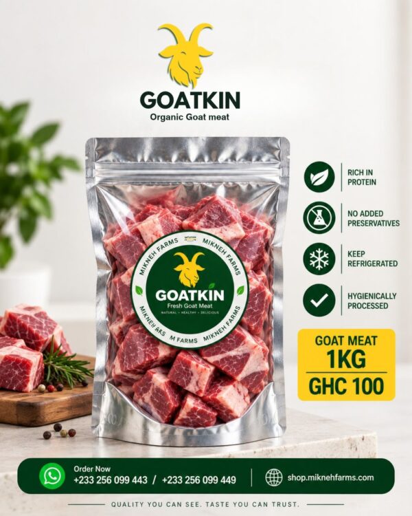 Goatkin goat meat 1 kg pack, 100 Ghana cedis